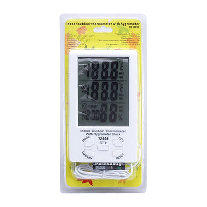 TA298 Digital LCD Humidity / Hygrometer and Thermometer with Extra Sensor Cable, TA298