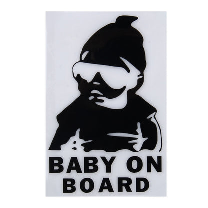 Baby On Board Pattern Vinyl Car Sticker, Size: 20cm x 13cm, Black