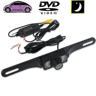 6 LED IR Infrared Waterproof Night Vision Wireless License Plate Frame Astern Backsight Rear View Camera , Support Installed in Car DVD Navigator or Car Monitor , Wide Viewing Angle: 140 degree (WD001), WD001