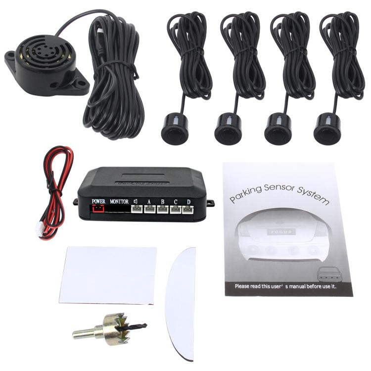 Auto Electromagnetic Back-Up Parking 4 x Sensors, Detecting Distance: 0.3-3m, Back-Up Parking Sensor