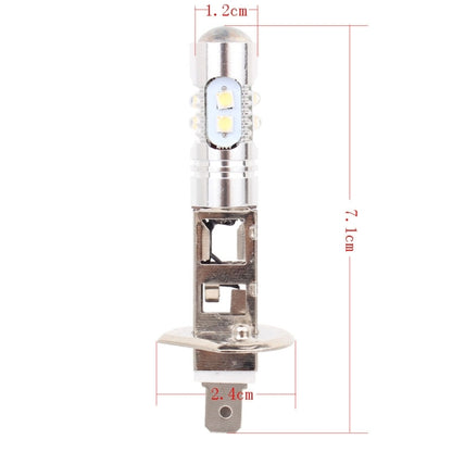 H1 50W 600LM 5500K  White Light 10 SMD-2828-LEDs Car Foglight , Constant Current , DC12-24V, H1