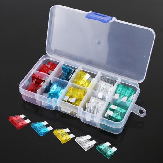 50 PCS 10A / 15A / 20A / 25A / 30A Blade Fuses Set for Car Vehicle, 50 PCS