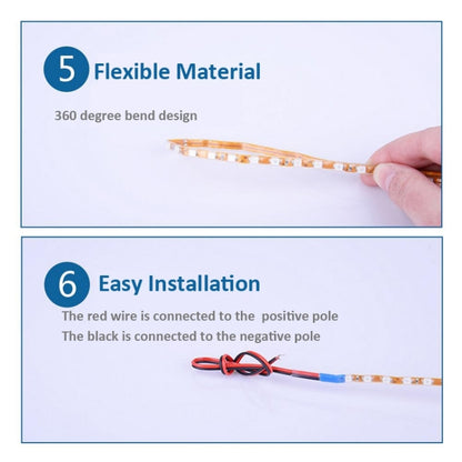 5 PCS Normally-on Style 45 LED 3528 SMD Waterproof Flexible Car Strip Light for Car Decoration, DC 12V, Length: 45cm, 45cm+Dark Blue, 45cm+Green, 45cm+Ice blue, 45cm+Pink, 45cm+Red, 45cm+White, 45cm+Yellow