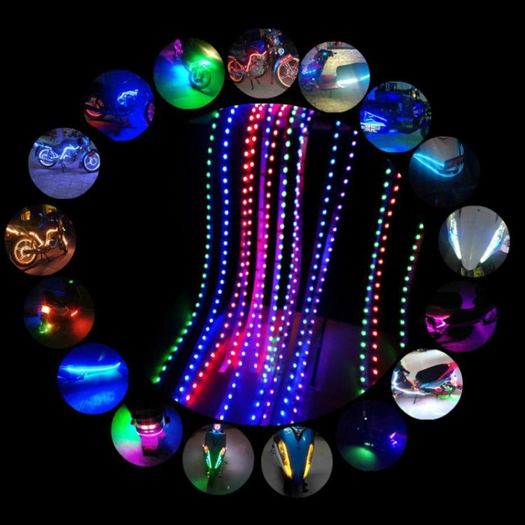 5 PCS Bande de Lumière Flexible Étanche pour Voiture 45 LED 3528 SMD Style Flux pour Décoration de Voiture, DC 12V, Longueur : 45cm, 45cm Bleu Glacier, 45cm Rose, 45cm Rouge, 45cm Blanc, 45cm Jaune, 45cm Bleu Foncé, 45cm Vert