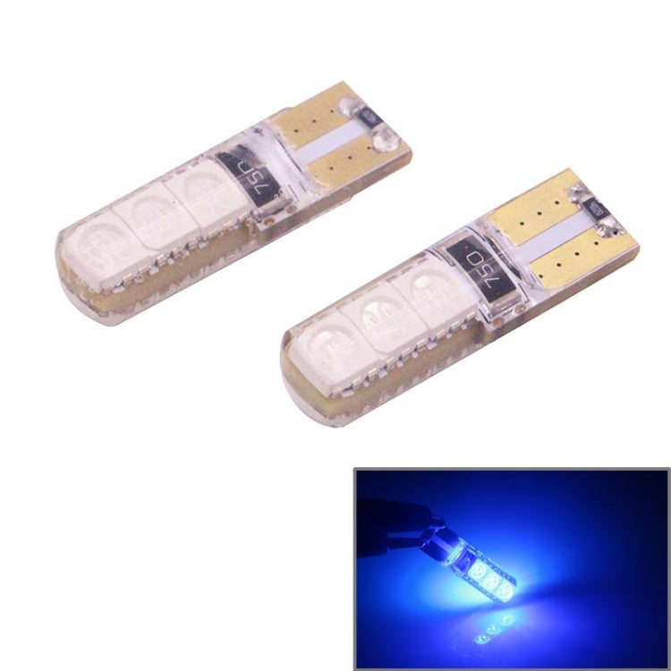 2 PCS T10 2W 120-140LM 6 LED Ice Blue 5050 LED Brake Light for Vehicles, DC12V, 6  5050 LEDs, 6 5050 LEDs, 6 LED 5050 LEDs