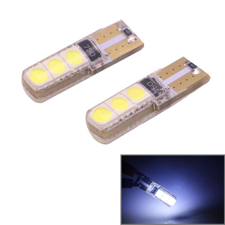 2 PCS T10 2W 120-140LM 6 LED Ice Blue 5050 LED Brake Light for Vehicles, DC12V, 6  5050 LEDs, 6 5050 LEDs, 6 LED 5050 LEDs