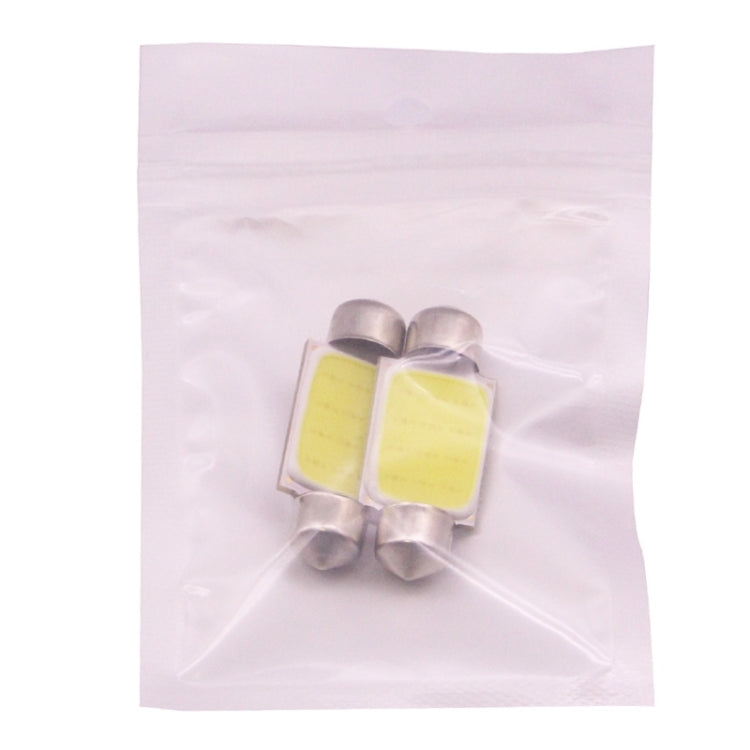 2 PCS 41mm 1.5W 80LM White Light 1 COB LED License Plate Reading Lights Car Light Bulb, 41mm