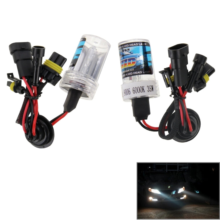 DC12V 35W HB4/9006 HID Xenon Light Single Beam Super Vision Waterproof Head Lamp, Color Temperature: 6000K, Pack of 2, 9006