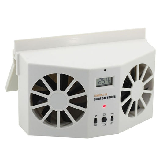 Radiateur de système de ventilation de refroidisseur de ventilateur de voiture à énergie solaire 2W avec affichage de la température, ventilateur solaire 2W