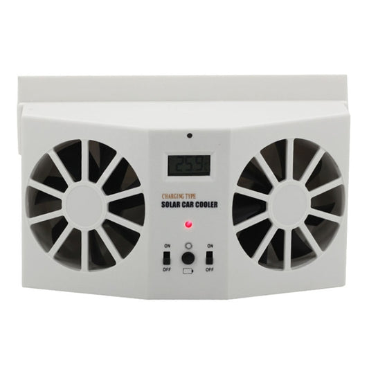 Radiateur de système de ventilation de refroidisseur de ventilateur de voiture à énergie solaire 2W avec affichage de la température, ventilateur solaire 2W