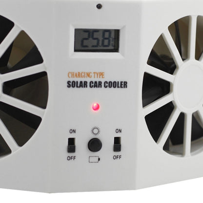 2W Solar Powered Car Auto Air Vent Cool Fan Cooler Ventilation System Radiator, with Temperature Display, 2W Solar Powered Fan