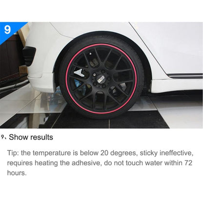 Universal Decorative Scratchproof Stickup 8M Flexible Car Wheel Hub TRIM Mouldings Decoration Strip, 15 inch, 8m