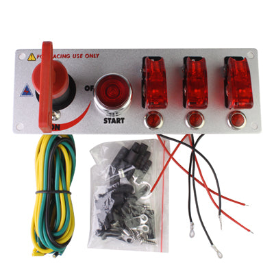 Flip-up Start Ignition Switch Panel and Accessories for Racing Sport , Three-pole
