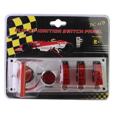 Flip-up Start Ignition Switch Panel and Accessories for Racing Sport , Three-pole
