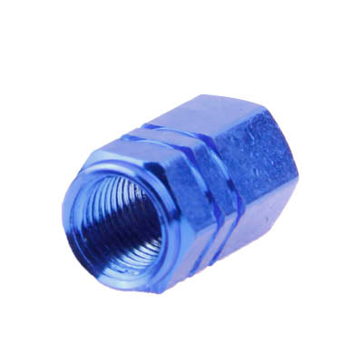 Blue Anodized Aluminum Tire Valve Stem Caps 4 pcs, Anodized Aluminum