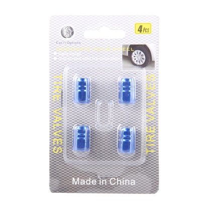 Blue Anodized Aluminum Tire Valve Stem Caps 4 pcs, Anodized Aluminum