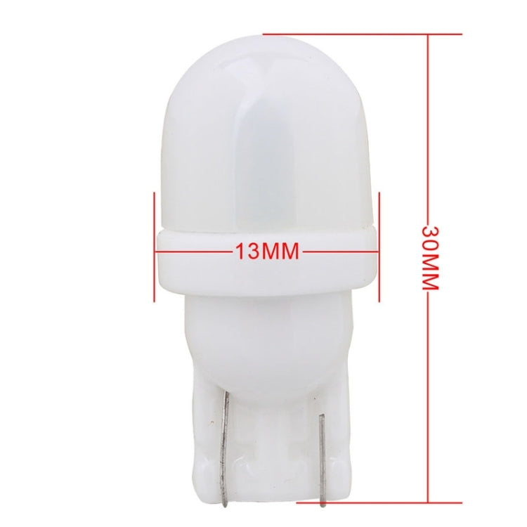 10 PCS T10 1W 80LM Ceramic 2 LED SMD 5630 Car Clearance Lights Lamp, DC 12V, 5630-2smd, 2 LED SMD 5630, T10+1W 80LM/Yellow Light