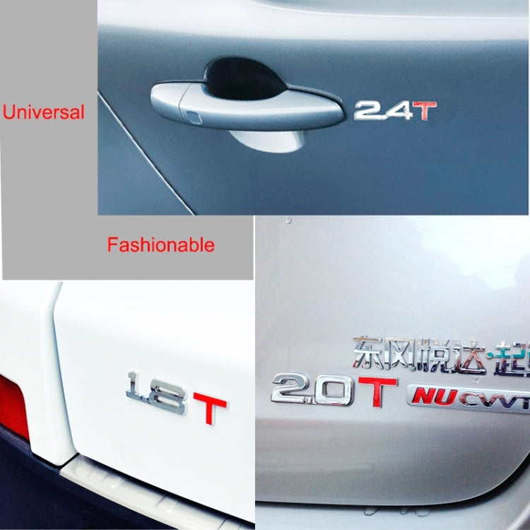 3D Universal Decal Chromed Metal Car Emblem Badge Sticker Car Trailer Gas Displacement Identification, Size: 8.5x2.5 cm, 2.5T, 2.8T, 3.0T, 1.6T, 1.8T, 2.0T