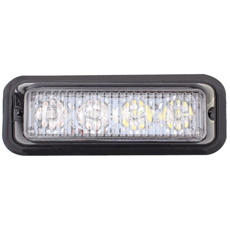 12W 720LM 6500K 635nm 4-LED Wired Car Flashing Warning Signal Lamp, DC12-24V, Wire Length: 95cm, 4-LED White + Yellow Light  Wire Length: 95cm