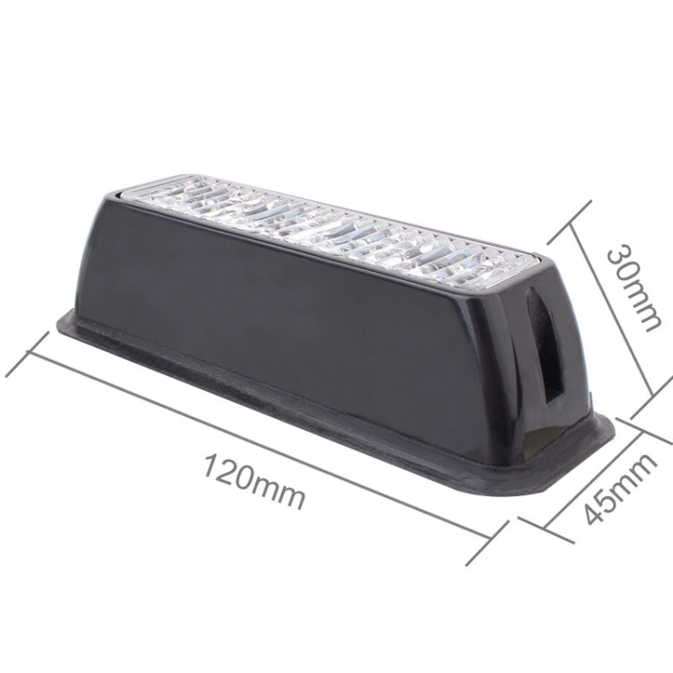 12W 720LM 6500K 635nm 4-LED Wired Car Flashing Warning Signal Lamp, DC12-24V, Wire Length: 95cm, 4-LED White + Yellow Light  Wire Length: 95cm