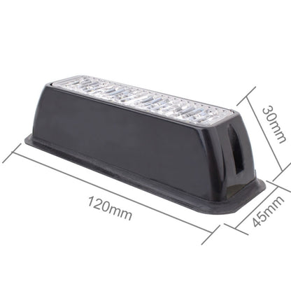 12W 720LM 6500K 635nm 4-LED Wired Car Flashing Warning Signal Lamp, DC12-24V, Wire Length: 95cm, 4-LED White + Yellow Light  Wire Length: 95cm
