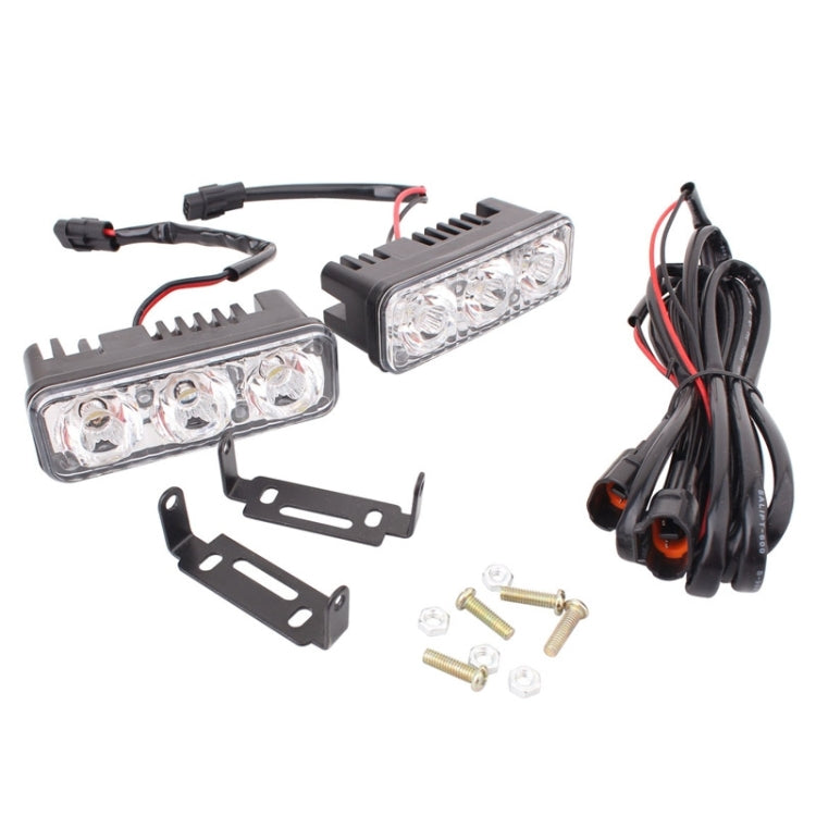 2 PCS MZ 9W 540LM 6500K 3-LED White Light Wired Car Daytime Running Light Fog Lamp, DC12-24V,Light Wire: 15cm, MZ 9W