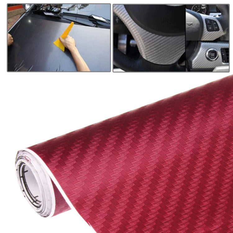 Autocollant décoratif de voiture en PVC fibre de carbone 3D, taille : 127 cm x 50 cm