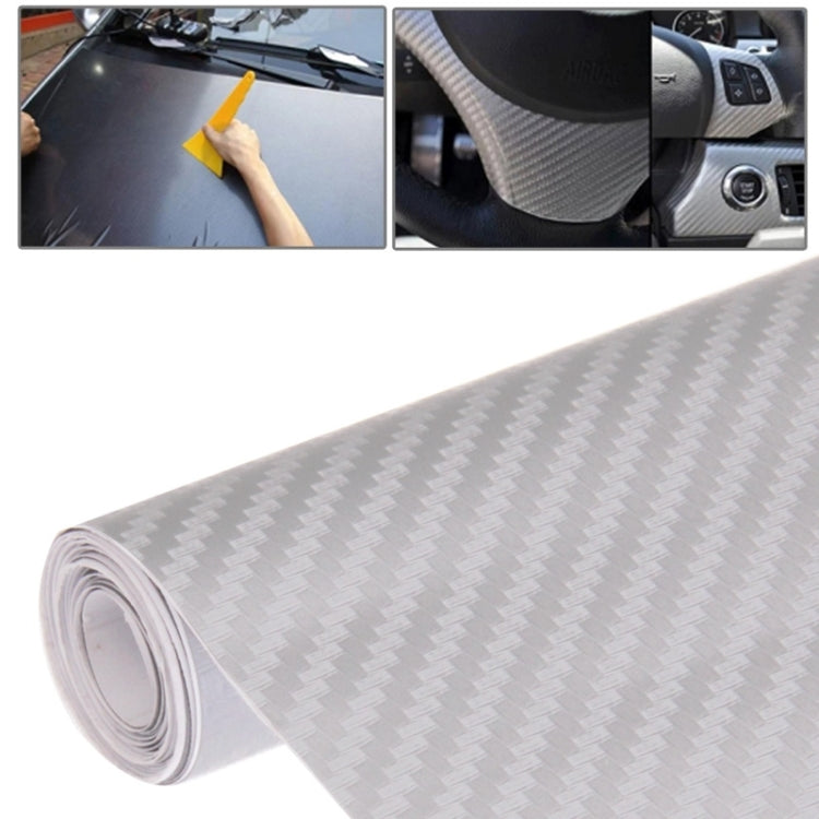 Autocollant décoratif de voiture en PVC fibre de carbone 3D, taille : 127 cm x 50 cm
