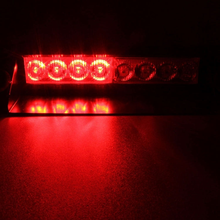 8W 800LM 8-LED 3-Modes Adjustable Angle Car Strobe Flash Dash Emergency Light Warning Lamp with Suckers, DC 12V, White + Red, White + Yellow