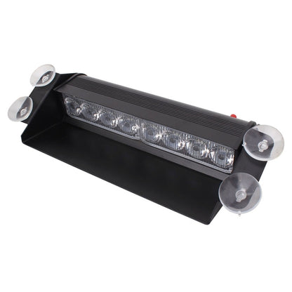 8W 800LM 8-LED 3-Modes Adjustable Angle Car Strobe Flash Dash Emergency Light Warning Lamp with Suckers, DC 12V, White + Yellow