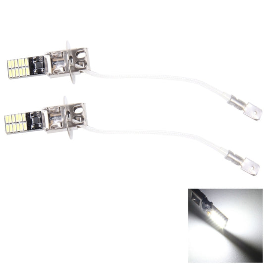 2 PCS H3 4.8W 720LM 6500K White Light 24 LED SMD 4014 Error-Free Canbus Car Clearance Lights Lamp, DC 12V, H3+4.8W 720LM/6500K