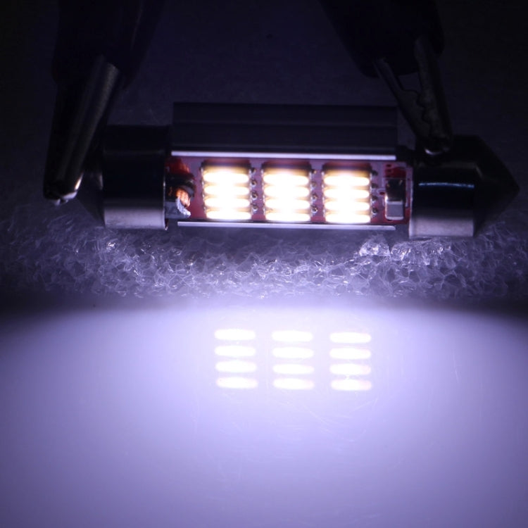 2 PCS 36mm 3.5W 180LM White Light 12 LED SMD 4014 CANBUS License Plate Reading Lights Car Light Bulb, 3.5W  36mm