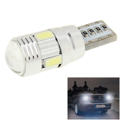 T10 2W White 130LM 6 LED SMD 5730 Backup Reverse Light Turn Signal Bulb for Vehicles, DC 12V, T10 2W