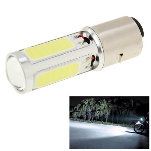 BA20D 6W Blanc 250LM 5 LED COB Feux stop/freinage avant/arrière pour moto/véhicules, DC 12V, 6W 250LM