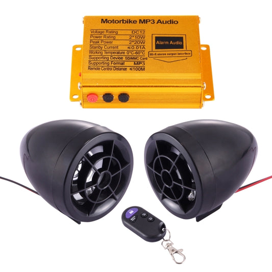 MP3 antivol pour moto avec haut-parleur de 3,0 pouces, radio FM et télécommande, support carte SD et clé USB