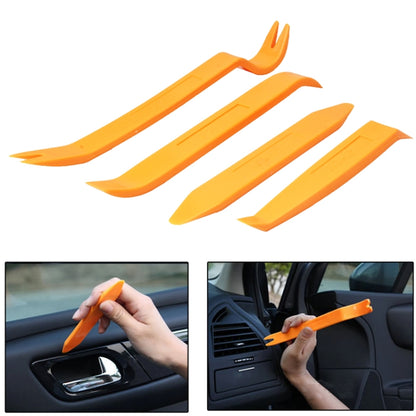 Kit d'outils 4 en 1 pour le démontage de tableau de bord et de panneaux de portières de voiture, 4 en 1 jaune