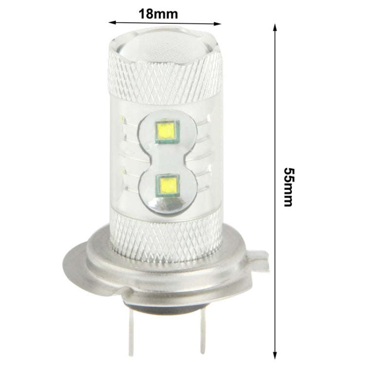 H7 60W White 12 CREE LED Fog Light for Vehicles, DC 12-30V, H7