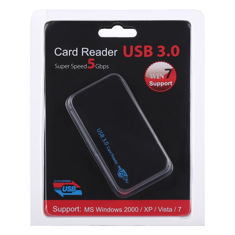 Lecteur de carte USB 3.0, Super Vitesse 5 Gbit/s, Compatible cartes CF / SD / TF / M2 / XD / MS, Boîtier en plastique