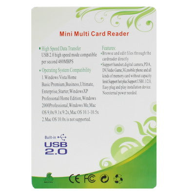 Lecteur de cartes multiples USB 2.0, compatible cartes SD/MMC, MS, TF, M2