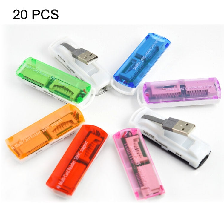 Lecteur de cartes multiples USB 2.0, compatible cartes SD/MMC, MS, TF, M2
