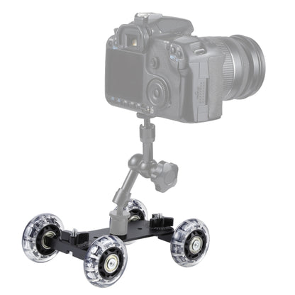 Floor Table Video Slider Track Dolly Car for DSLR Camera , Black