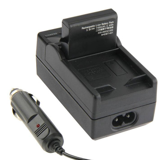 Chargeur de batterie de voiture pour appareil photo numérique GoPro HERO4 AHDBT-401, chargeur de voiture