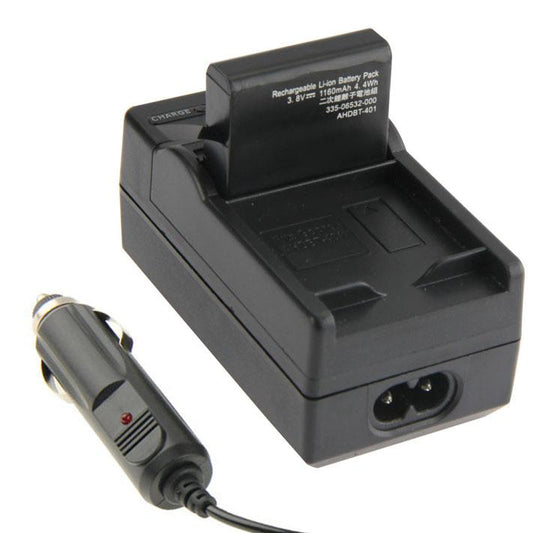 Chargeur de batterie de voiture pour appareil photo numérique GoPro HERO4 AHDBT-401, chargeur de voiture