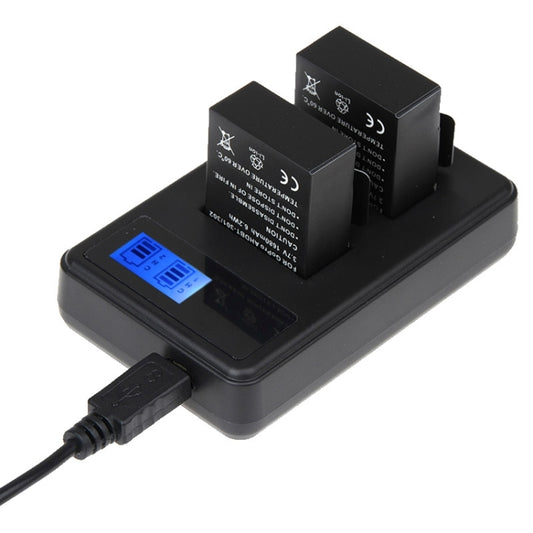 GP158-B Chargeur double de batteries avec écran LCD pour GoPro HERO3+ /3 (AHDBT-301, AHDBT-302), affiche la capacité de charge, pour GoPro HERO3+ /3
