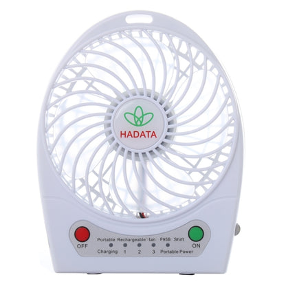 Ventilateur portable Hadata 4,3 pouces rechargeable par USB/batterie Li-ion avec réglage à trois vitesses et clip