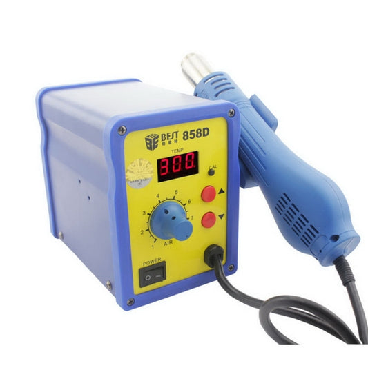 BEST BST-858D AC 220V 50Hz 650W Affichage LED Pistolet à air chaud sans plomb à température réglable avec vent hélicoïdal, prise US BST-858D