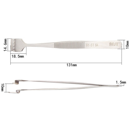 BEST BST-91-5T SA Professional Stainless Steel Wafer Tweezers for Silicon Wafer, BST-91-5T