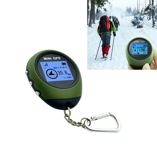 Mini GPS portable porte-clés, navigation USB rechargeable, localisateur de position pour les voyages en extérieur (vert), traceur porte-clés