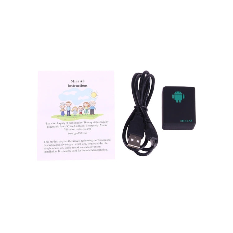 TRACKER Mini A8 Localisateur mondial en temps réel 4 bandes GSM/GPRS Dispositif de suivi pour usage personnel