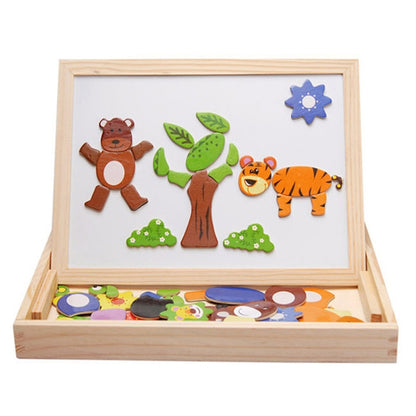 Tableau magnétique double face de dessin - Puzzle animaux, Animal 1